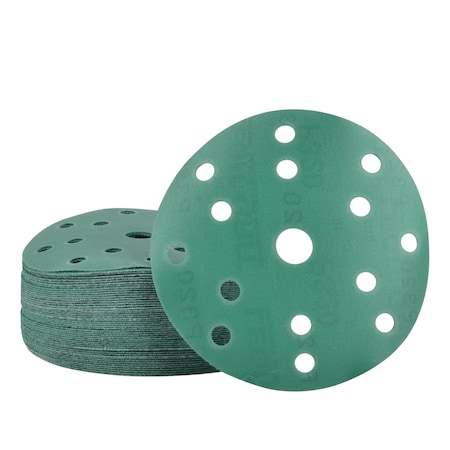 Legit Grit 6 inch Sand paper Disc, 15-Hole, 320 Grit, 50PK LG6-15320-50